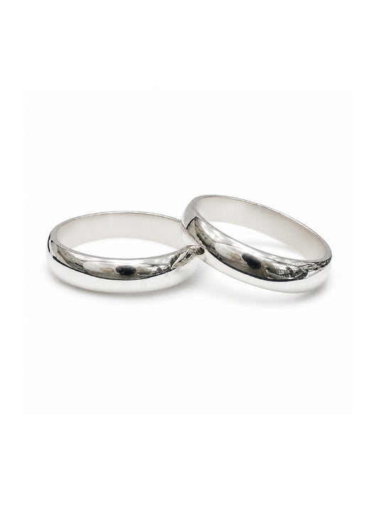 Argollas de Matrimonio Media Caña 4mm Plata Nacional