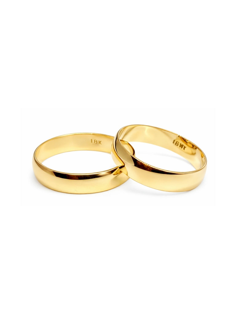 Argollas de Matrimonio Media Caña 4mm Oro 18k