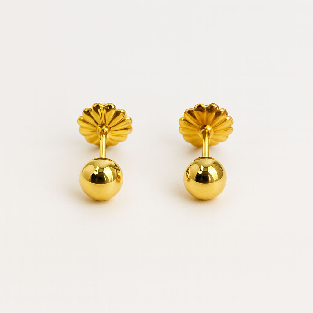 Aros Bolita N 4 Oro 18k