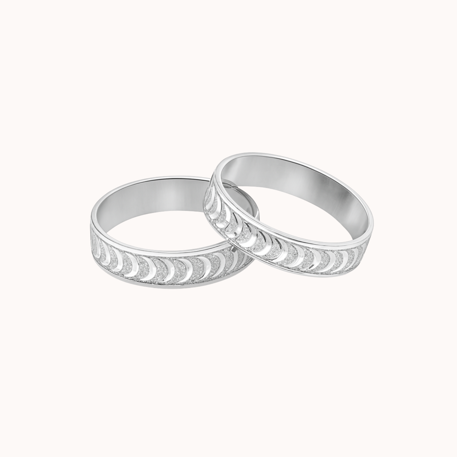 Argollas de Matrimonio Planas 4mm Facetada Modelo Argolla Entrelazada Plata Nacional