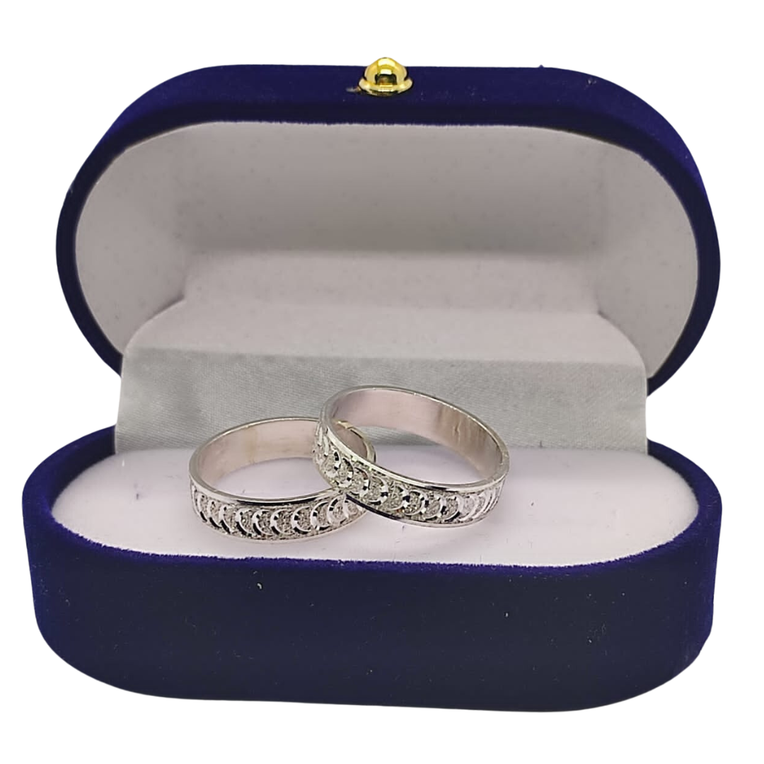 Argollas de Matrimonio Planas 4mm Facetada Modelo Argolla Entrelazada Plata Nacional