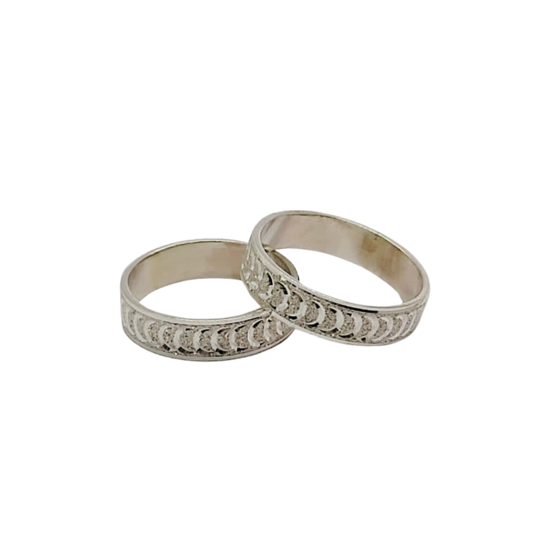 Argollas de Matrimonio Planas 4mm Facetada Modelo Argolla Entrelazada Plata Nacional