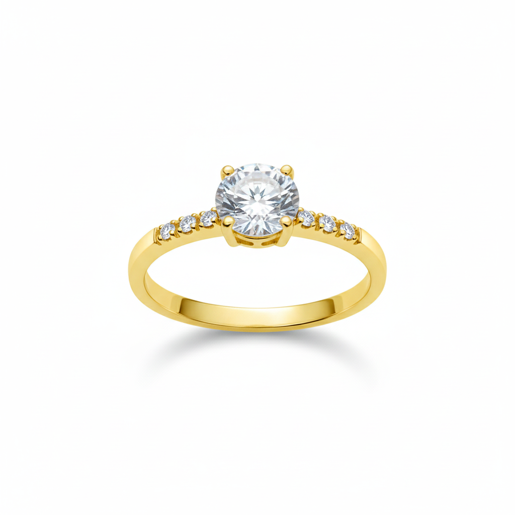 Anillo Solitario Princesa Oro 18k