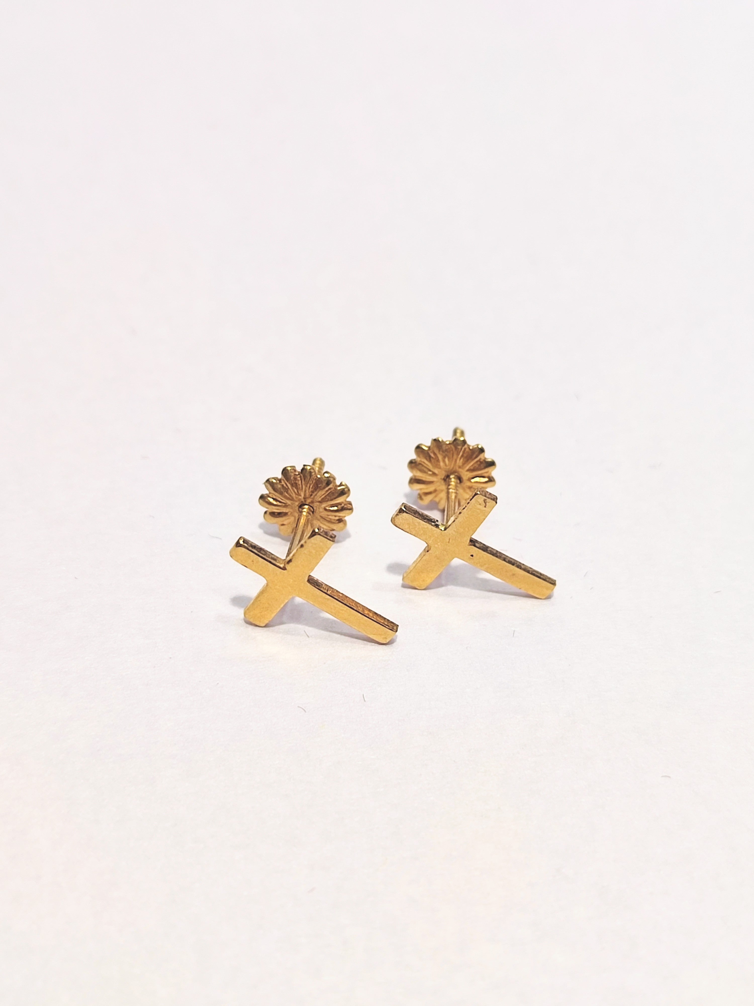 Aros Cruz Oro 18k