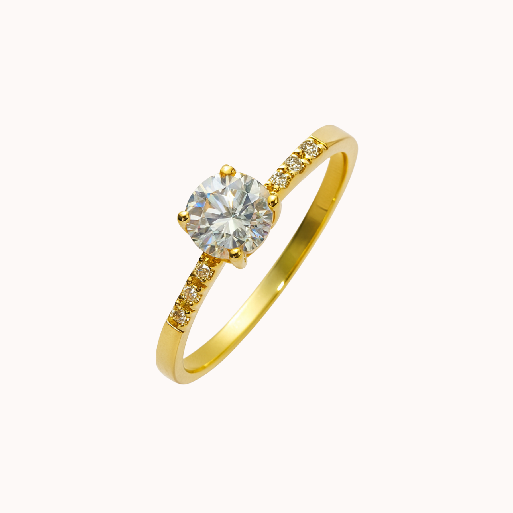 Anillo Solitario Princesa Oro 18k