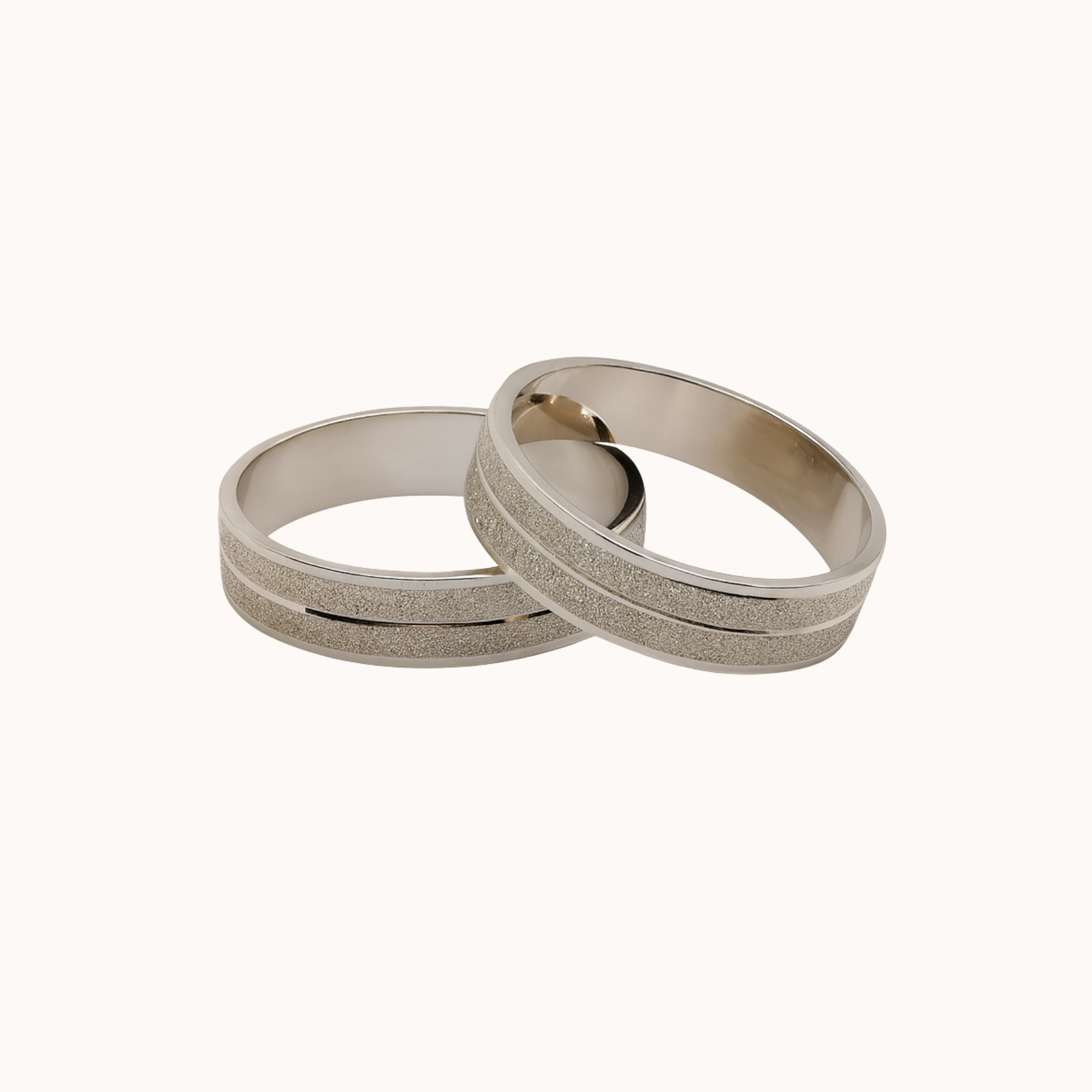 Argollas de Matrimonio Planas 4mm Facetada Modelo Linea Simple Plata Nacional