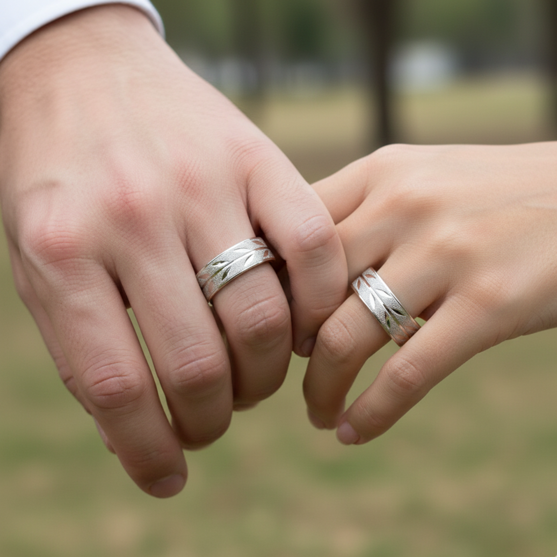 Argollas de Matrimonio Planas 4mm Facetada Modelo Espigas Plata Nacional