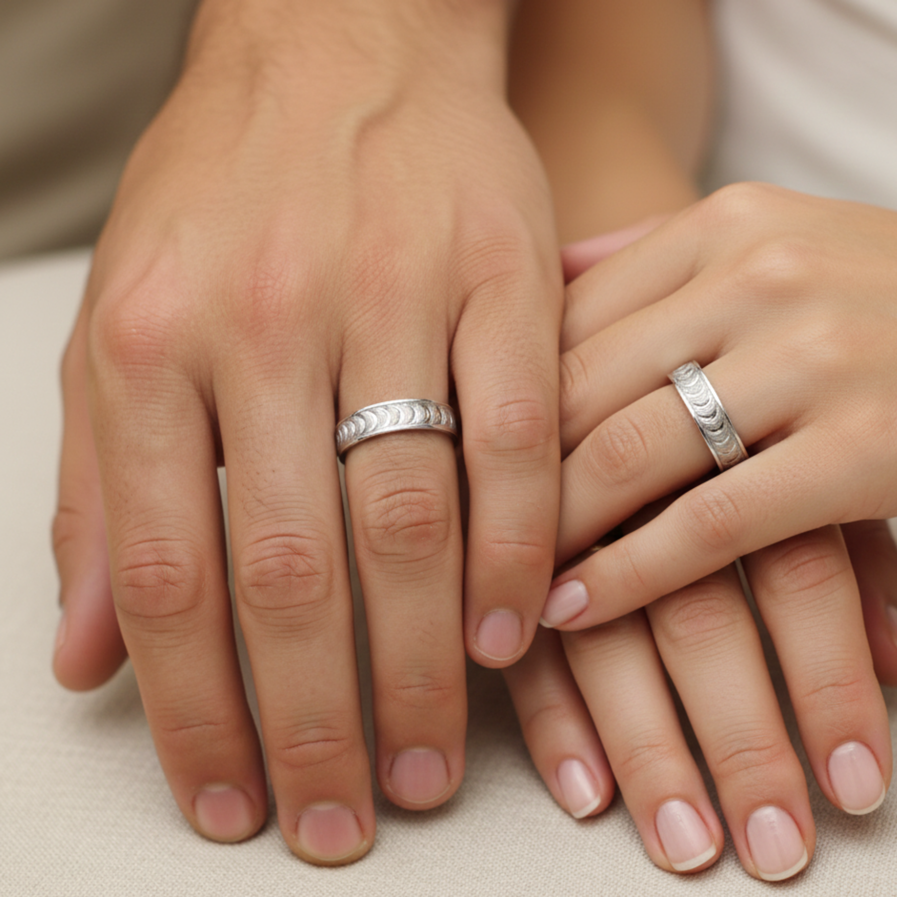 Argollas de Matrimonio Planas 4mm Facetada Modelo Argolla Entrelazada Plata Nacional