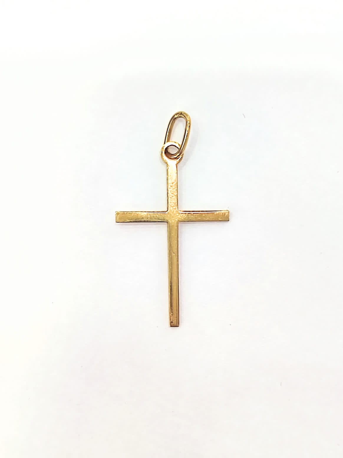 Conjunto Cadena Limada + Colgante de Cruz mediana Oro 18k