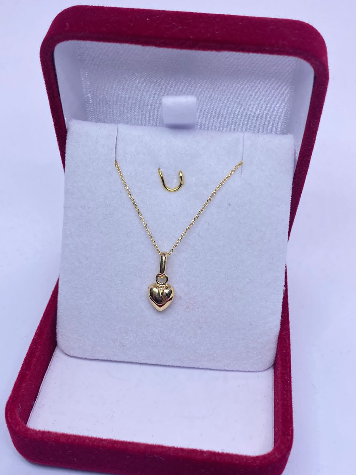 Conjunto Cadena Limada Mini + Colgante de Corazón 18k