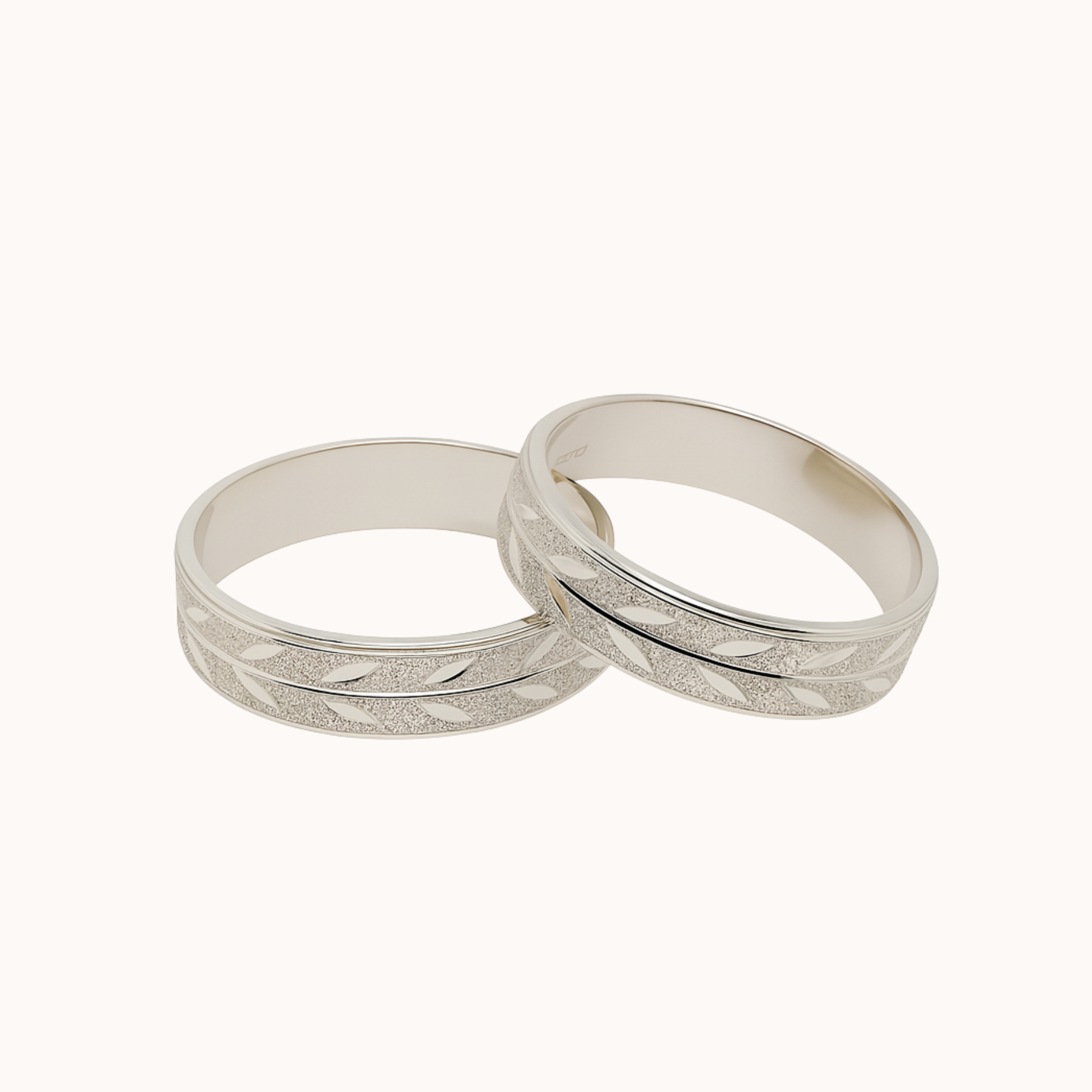 Argollas de Matrimonio Planas 4mm Facetada Modelo Espigas Plata Nacional