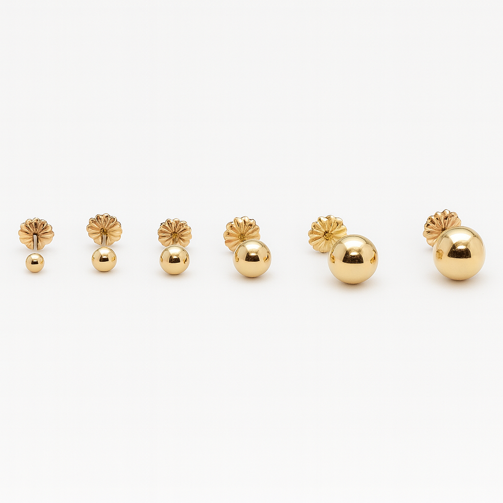 Oro 18k Aros Bolita N 7