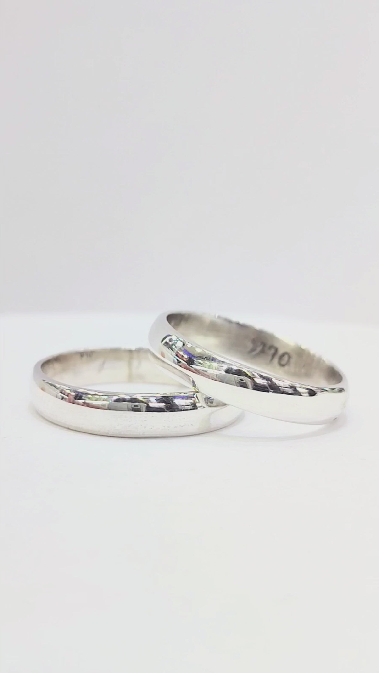 Argollas de Matrimonio Media Caña 4mm Plata Nacional
