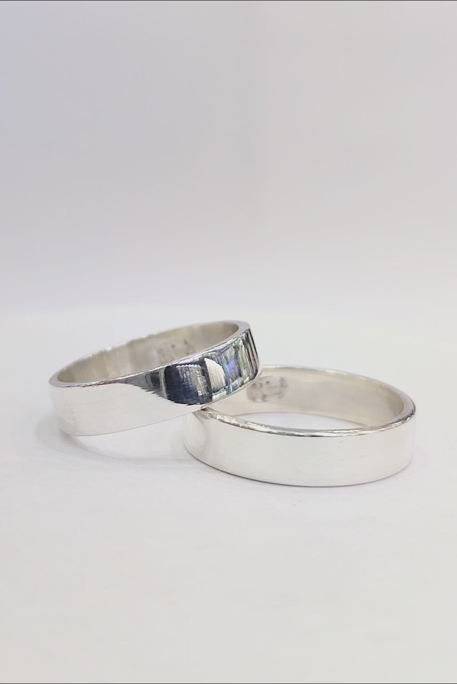 Argollas de Matrimonio Planas 4mm Plata Nacional