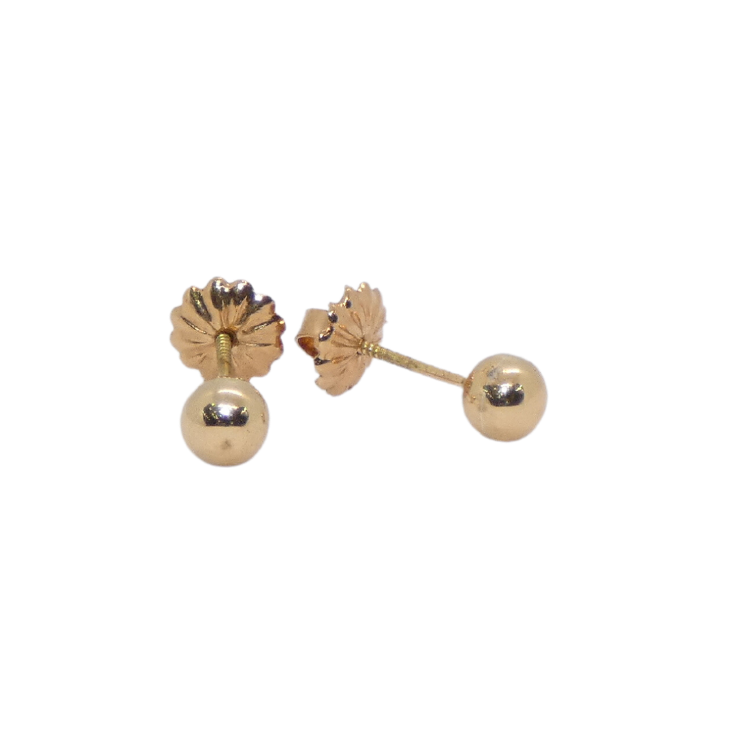 Aros Bolita N 4 Oro 18k