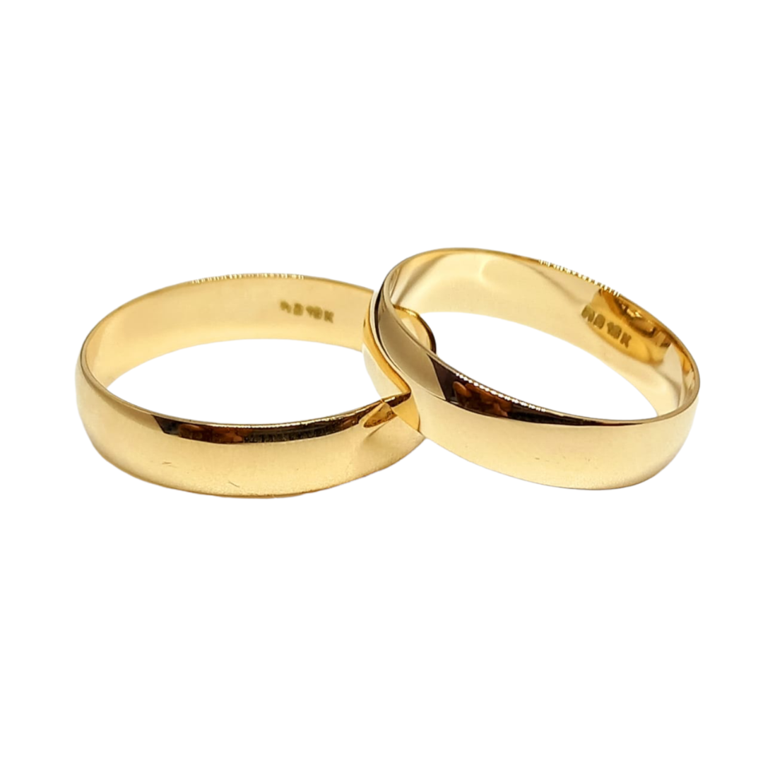 Argollas de Matrimonio Media Caña 4mm Oro 18k