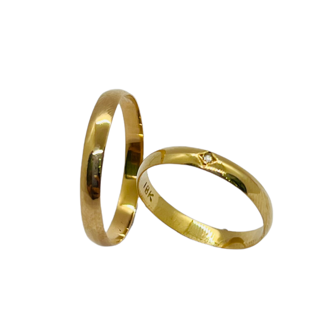 Argollas de Matrimonio Media Caña 3mm Oro 18k