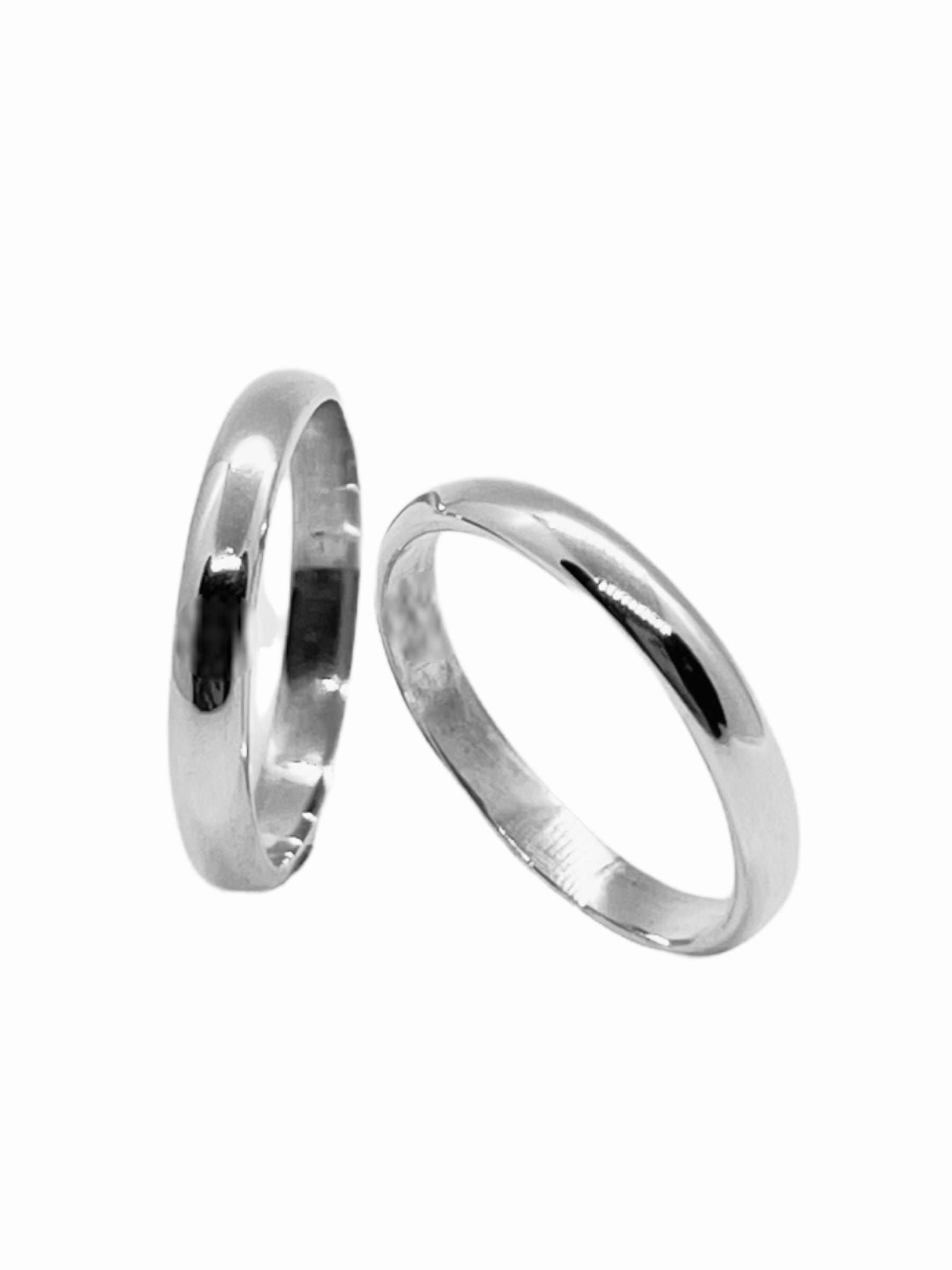 Argollas de Matrimonio Media Caña 3mm Plata Nacional