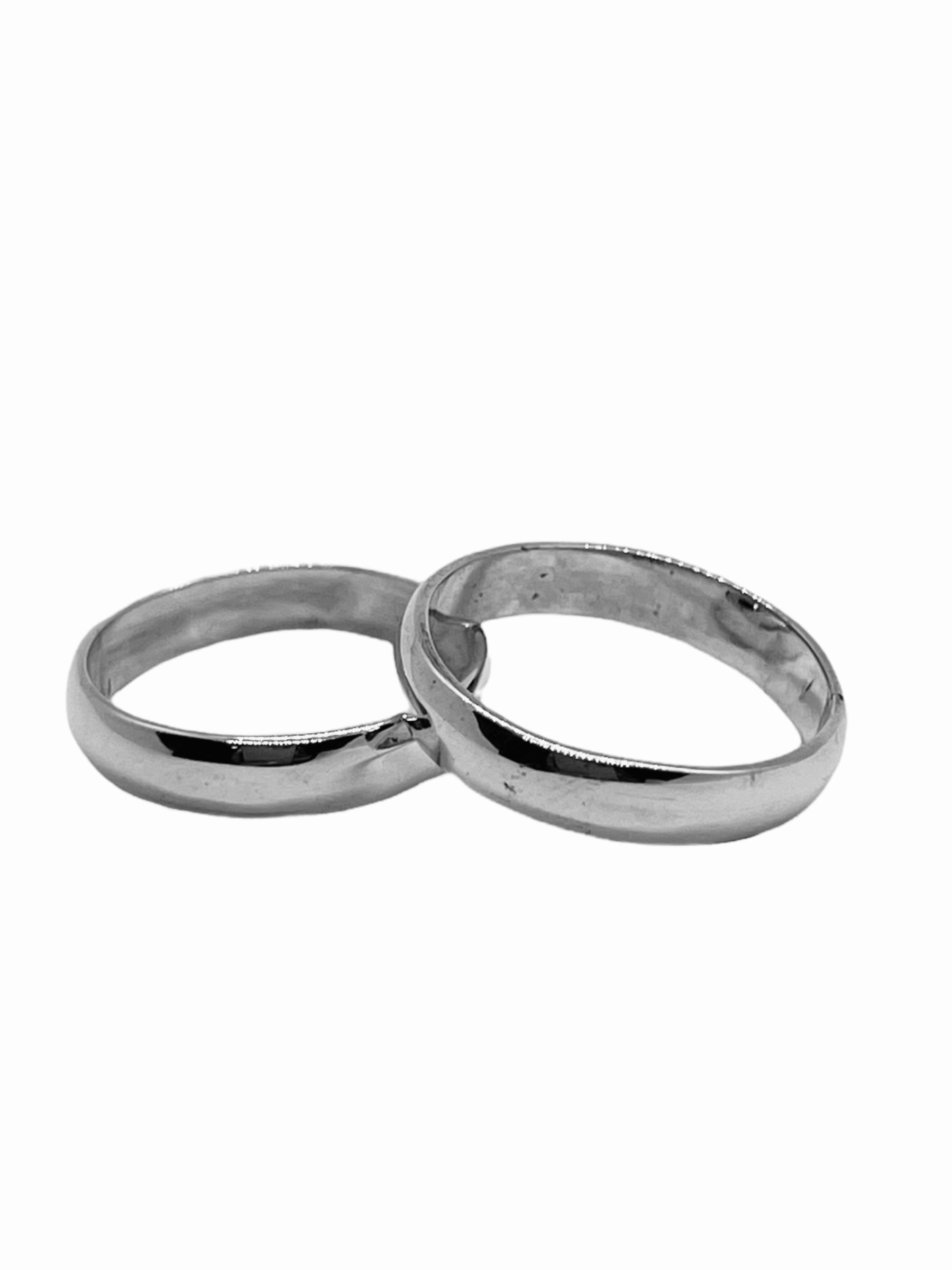 Argollas de Matrimonio Media Caña 4mm Plata Nacional