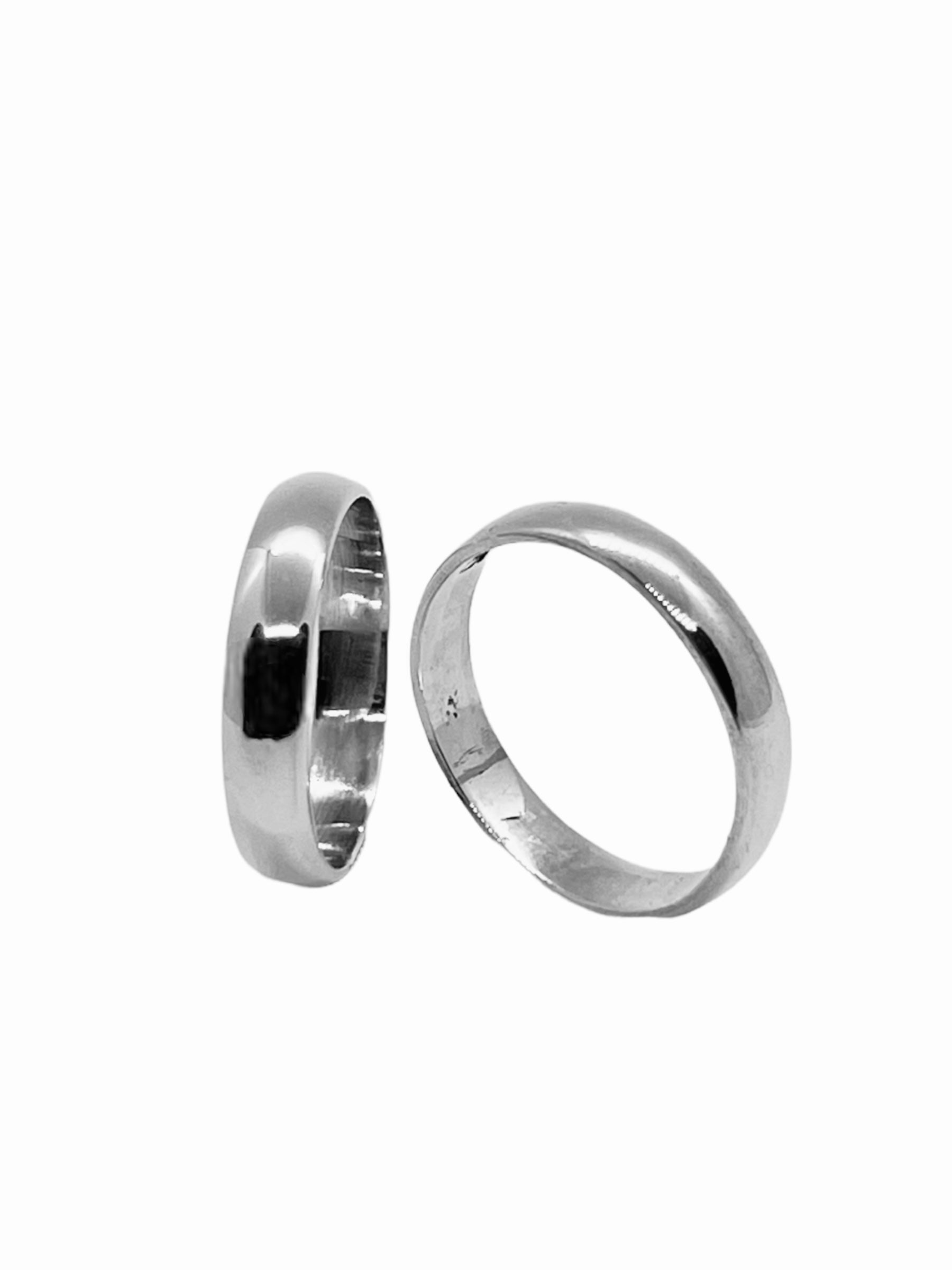 Argollas de Matrimonio Media Caña 4mm Plata Nacional