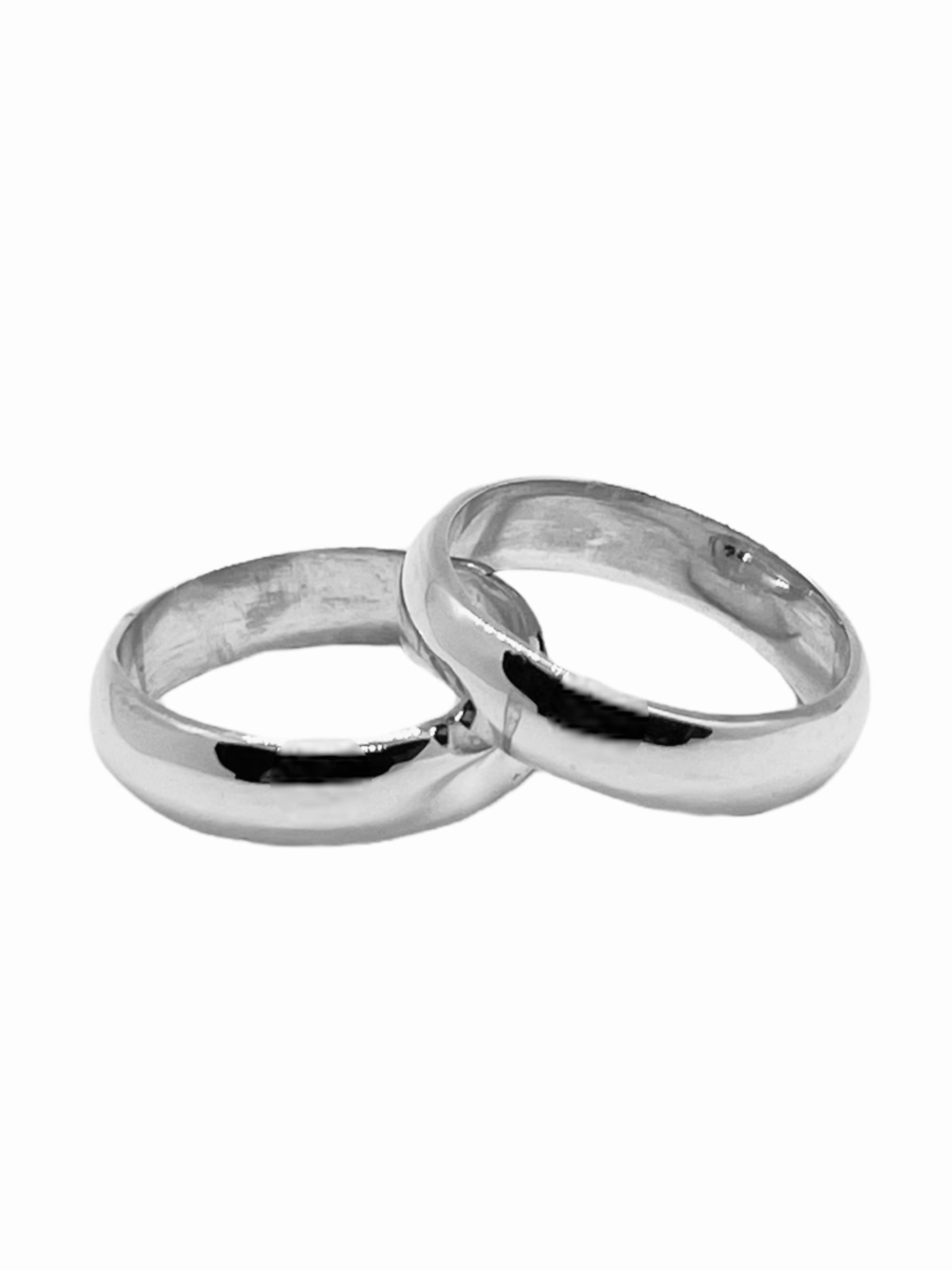 Argollas de Matrimonio Media Caña 5mm Plata Nacional