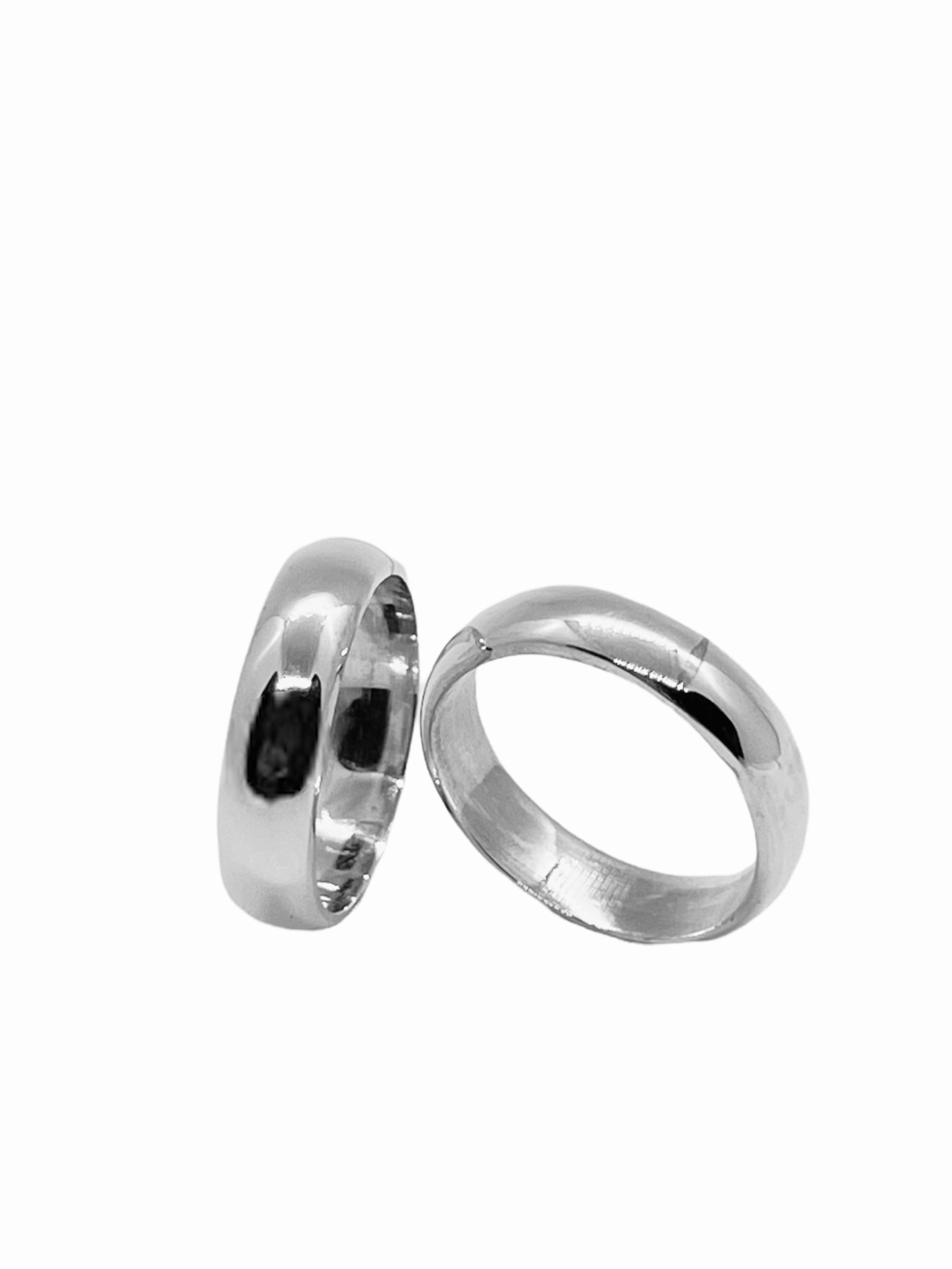 Argollas de Matrimonio Media Caña 5mm Plata Nacional
