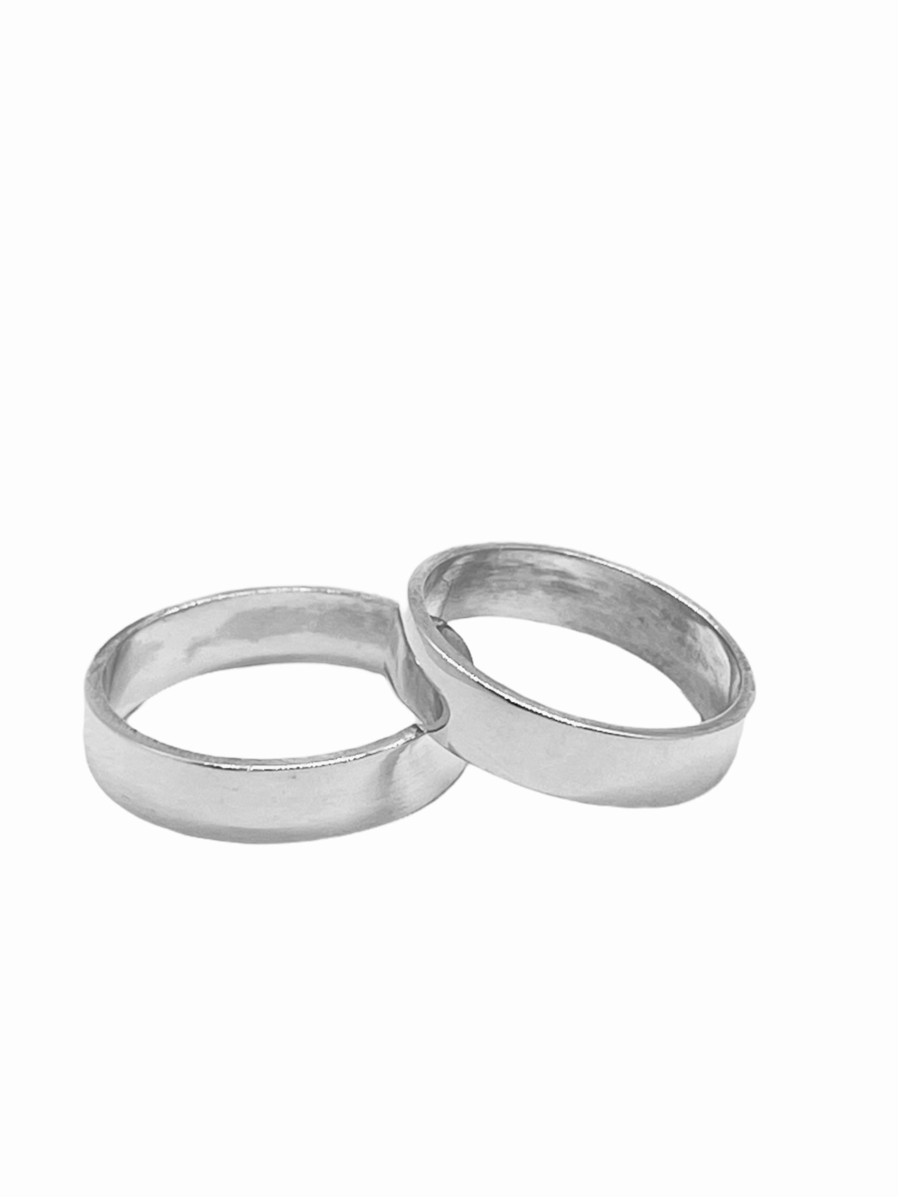 Argollas de Matrimonio Planas 4mm Plata Nacional
