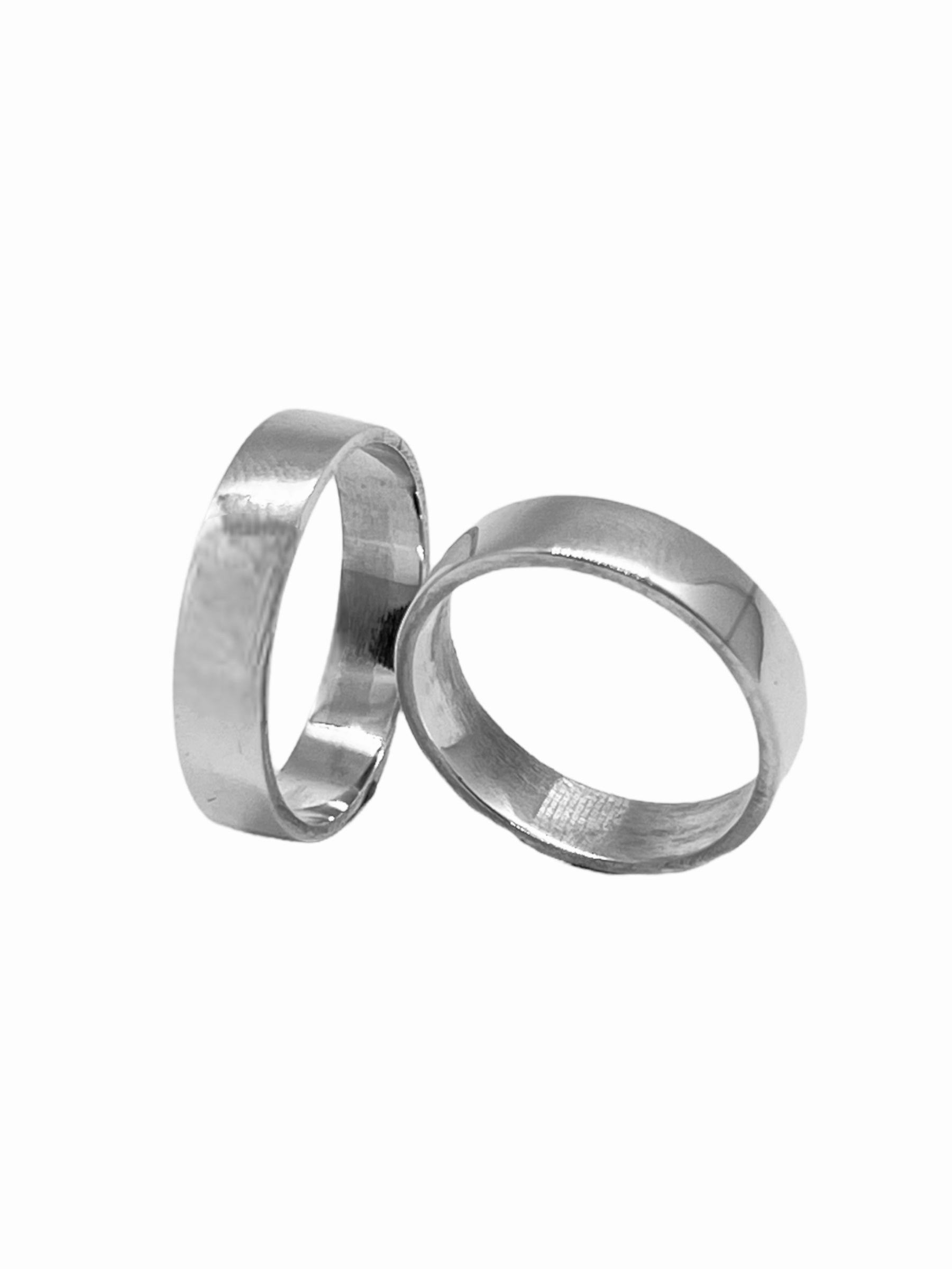 Argollas de Matrimonio Planas 4mm Plata Nacional