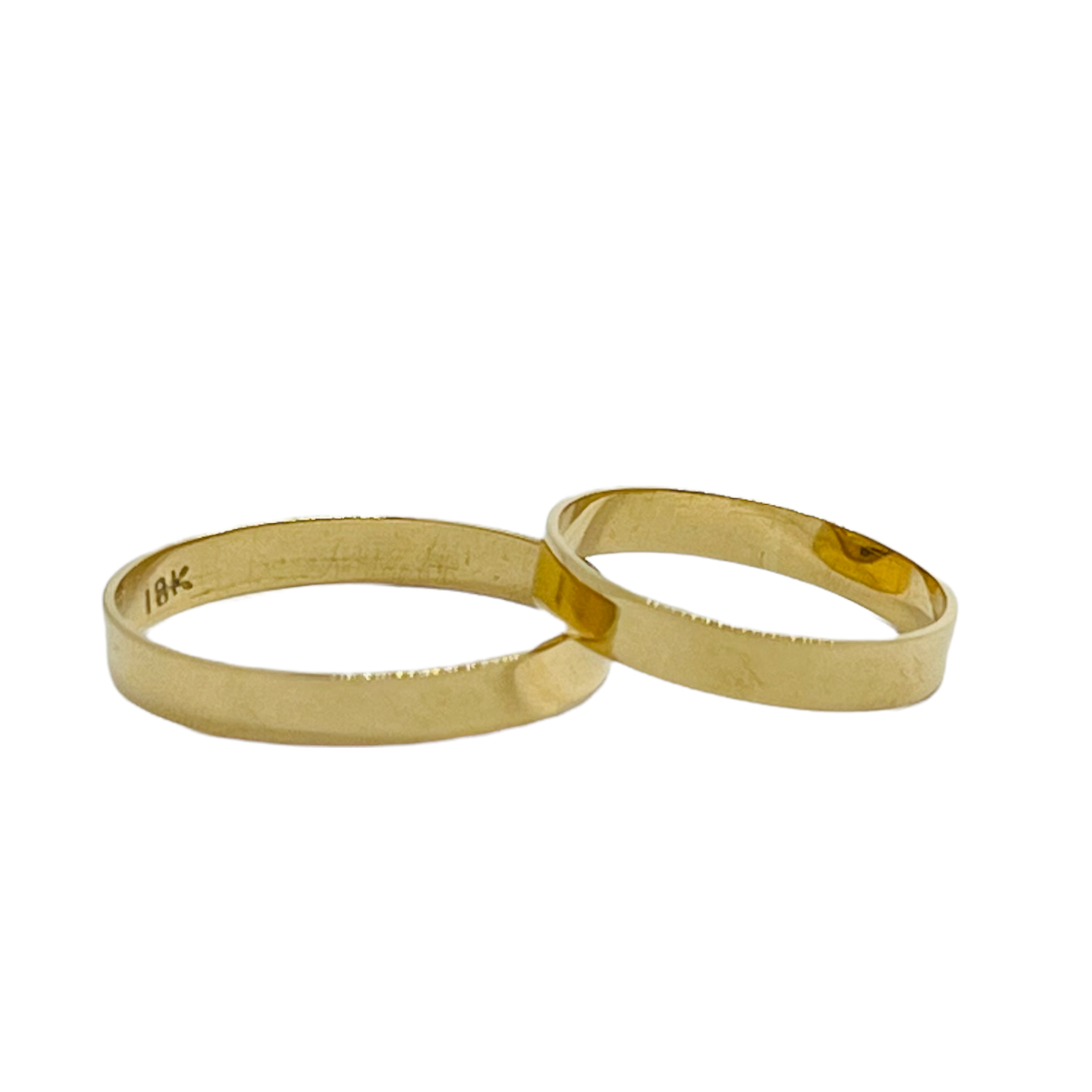Argollas de Matrimonio Planas 3mm Oro 18k