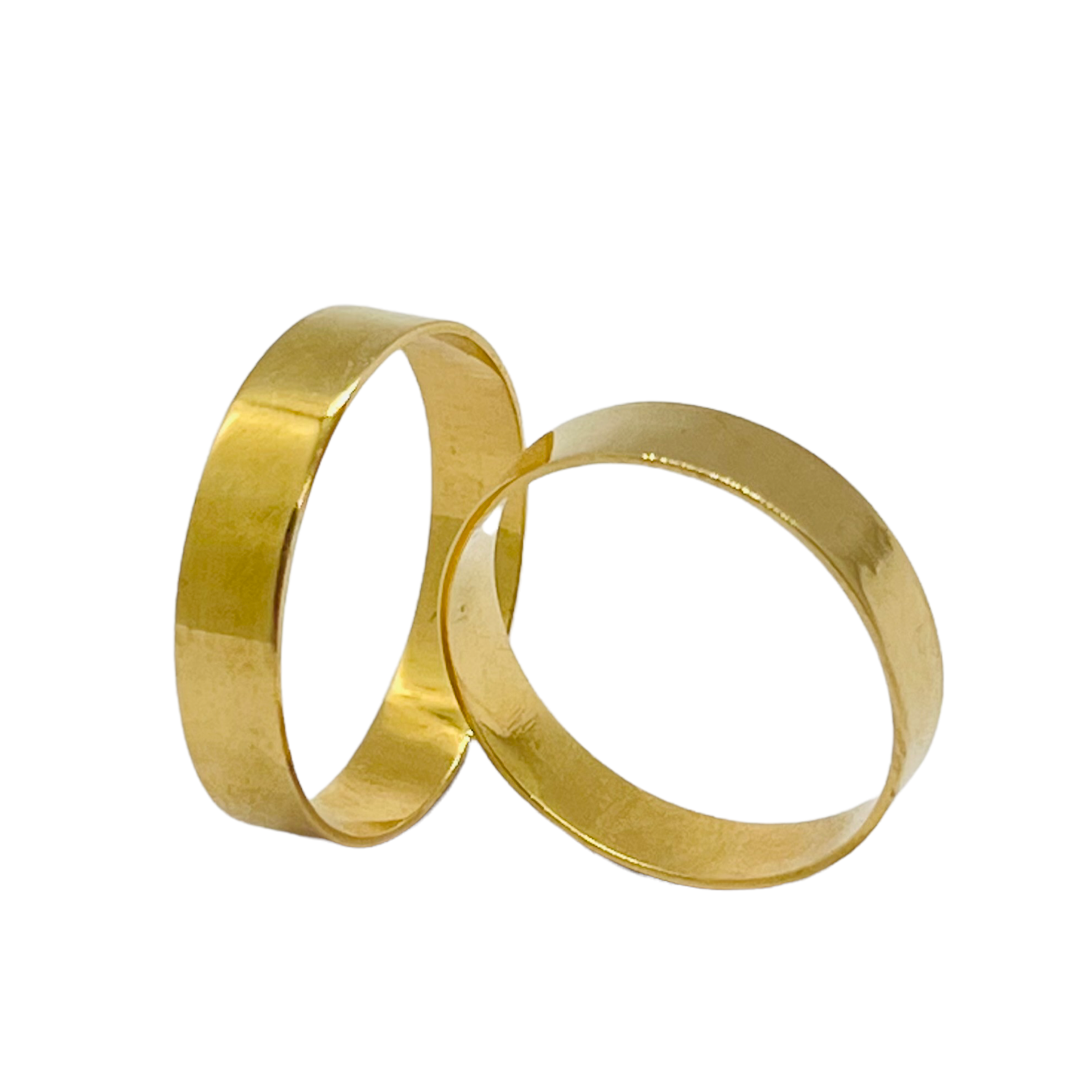 Argollas de Matrimonio Planas 4mm Oro 18k