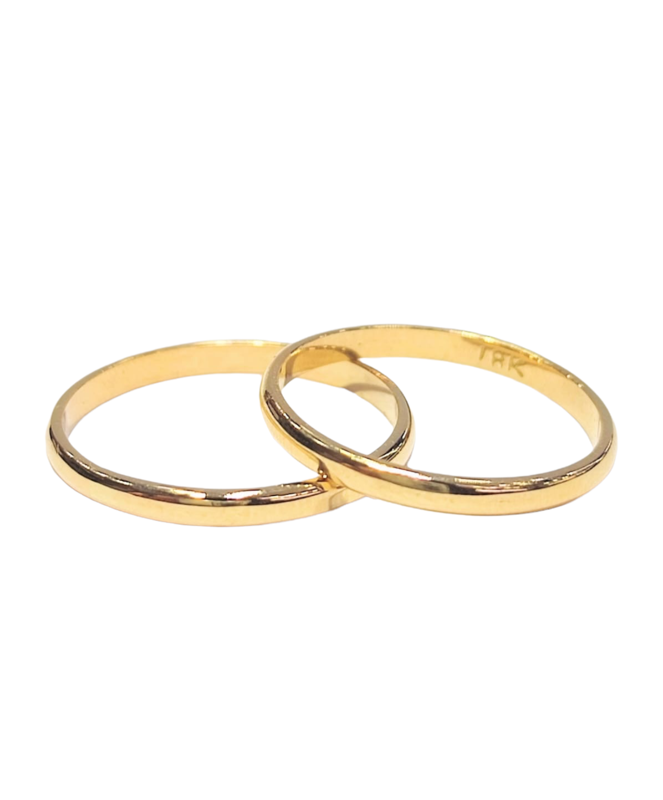 Argollas de Matrimonio Inglesas 2mm Oro 18k
