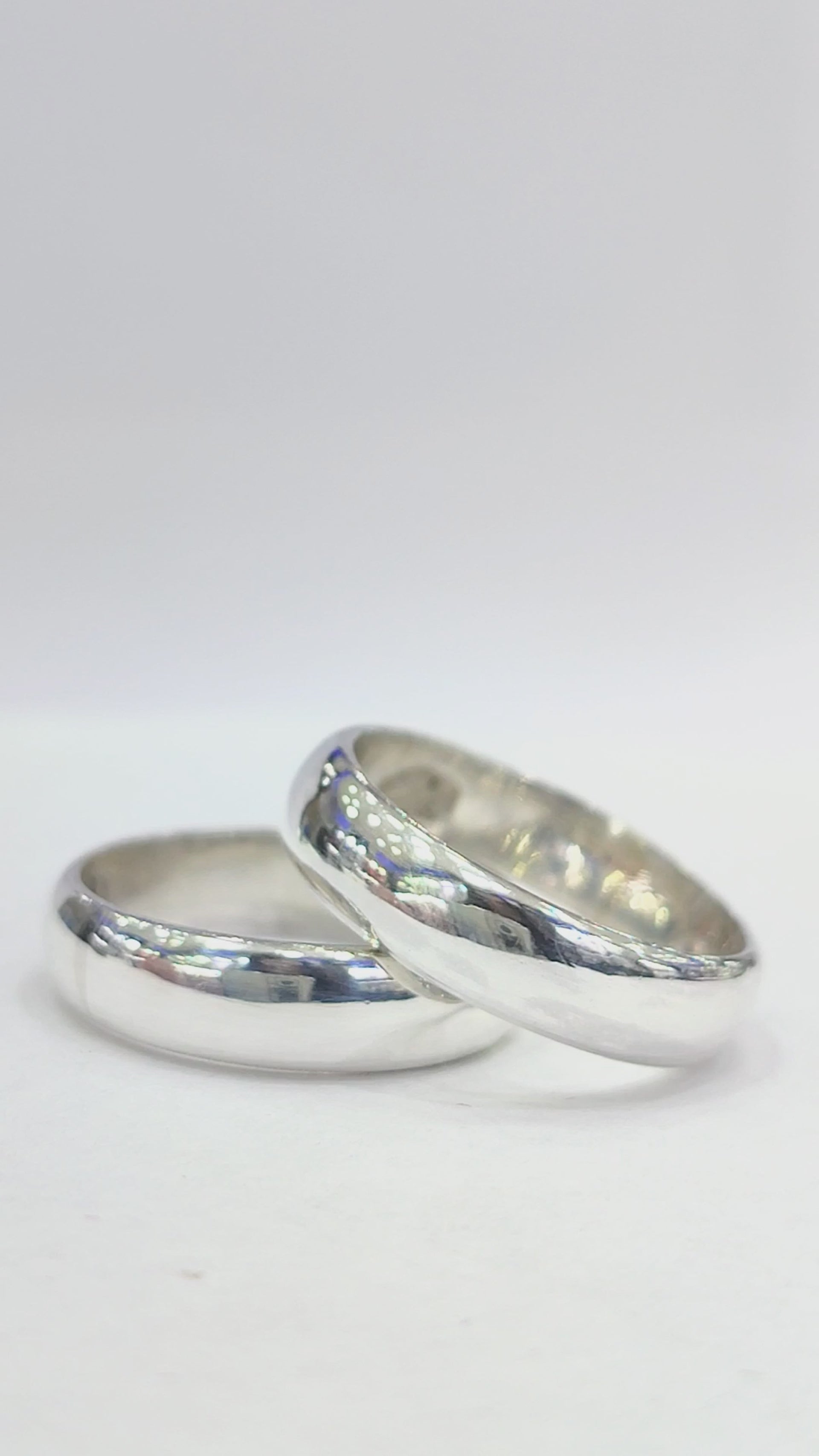 Argollas de Matrimonio Media Caña 5mm Plata Nacional