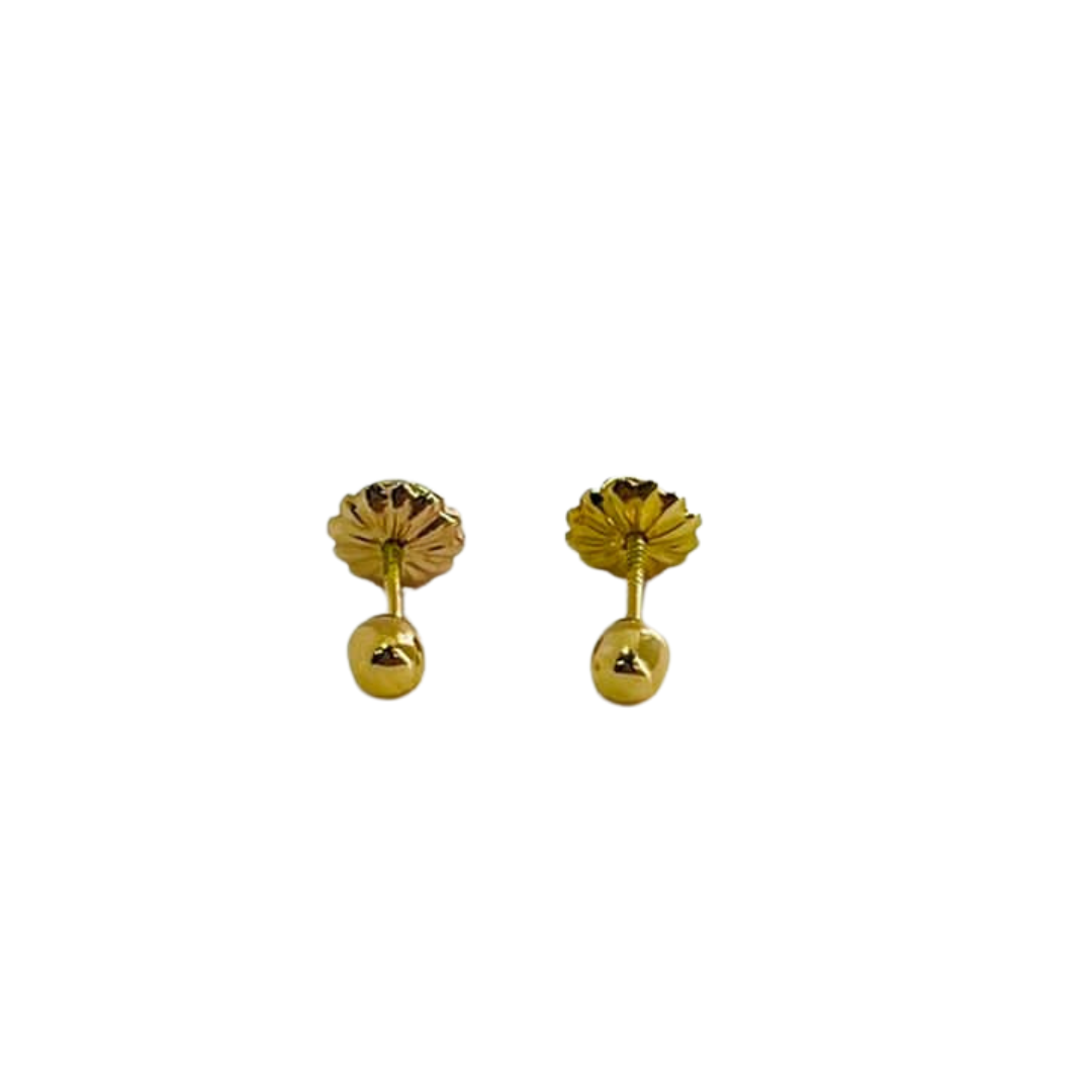 Aros Bolita N 1 Oro 18k