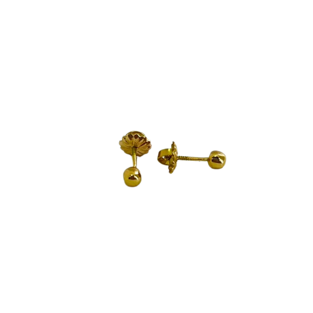 Aros Bolita N 1 Oro 18k