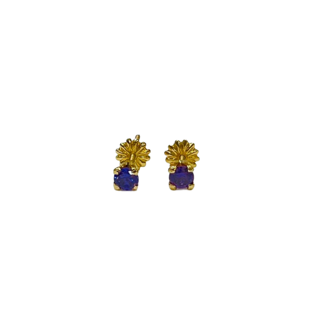 Aros Chispa Grandes de Colores Oro 18k