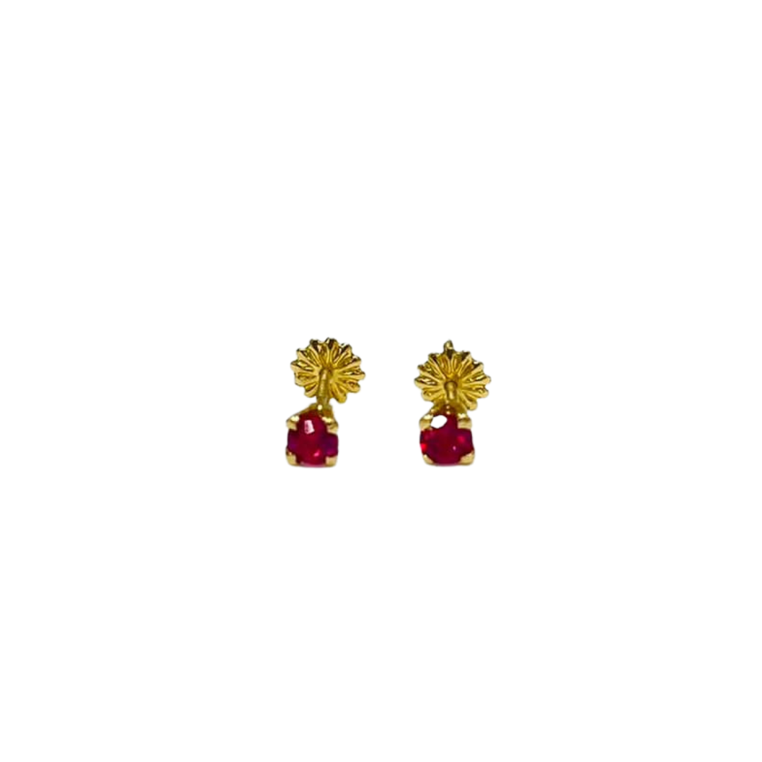 Aros Chispa Grandes de Colores Oro 18k