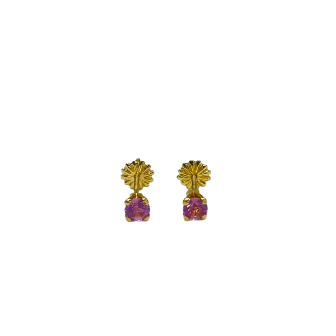 Aros Chispa Grandes de Colores Oro 18k