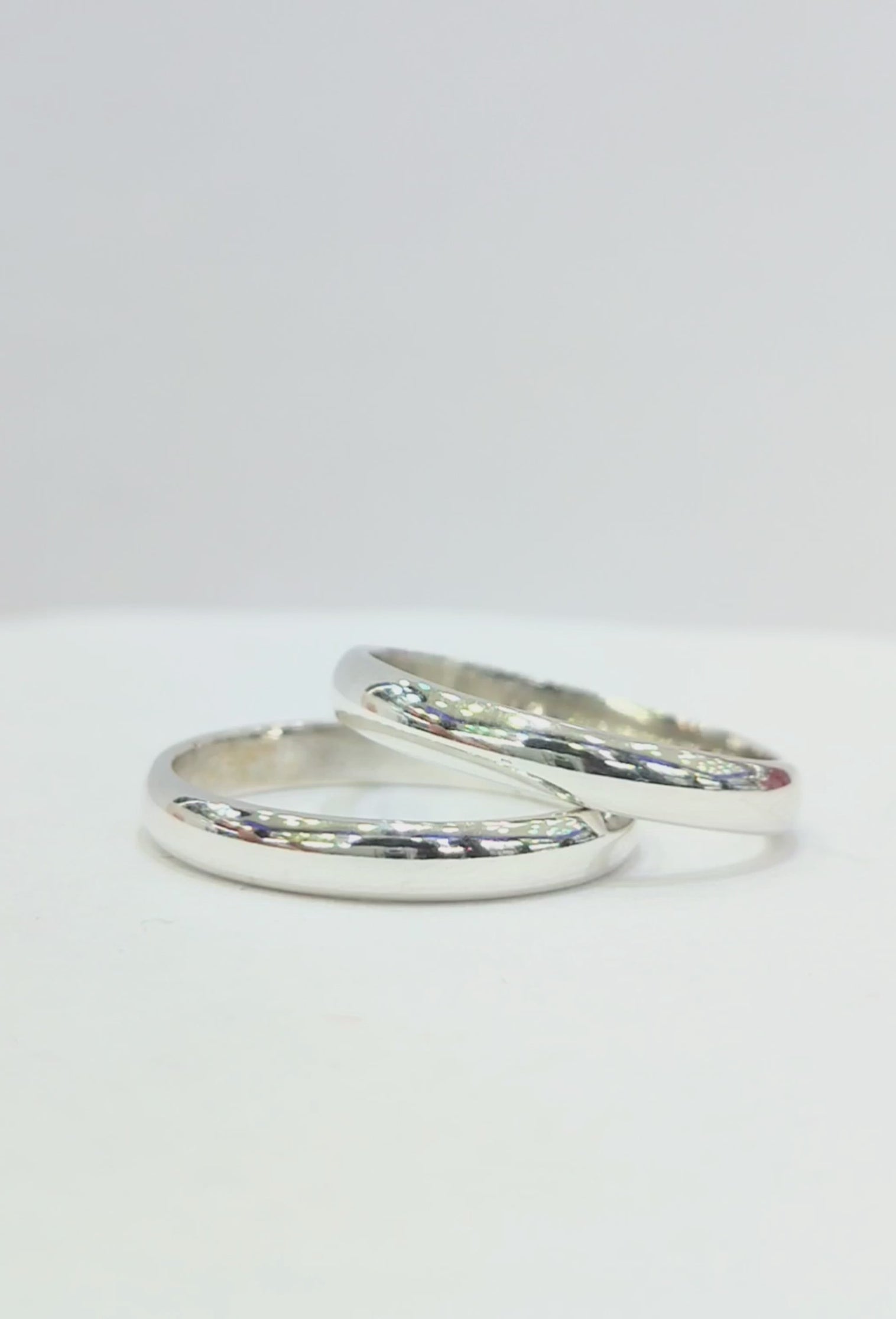 Argollas de Matrimonio Media Caña 3mm Plata Nacional