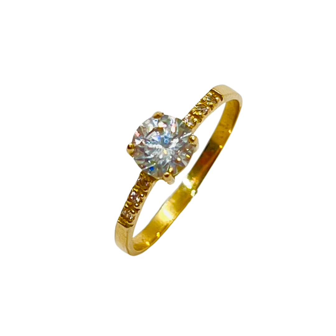 Anillo Solitario Princesa Oro 18k