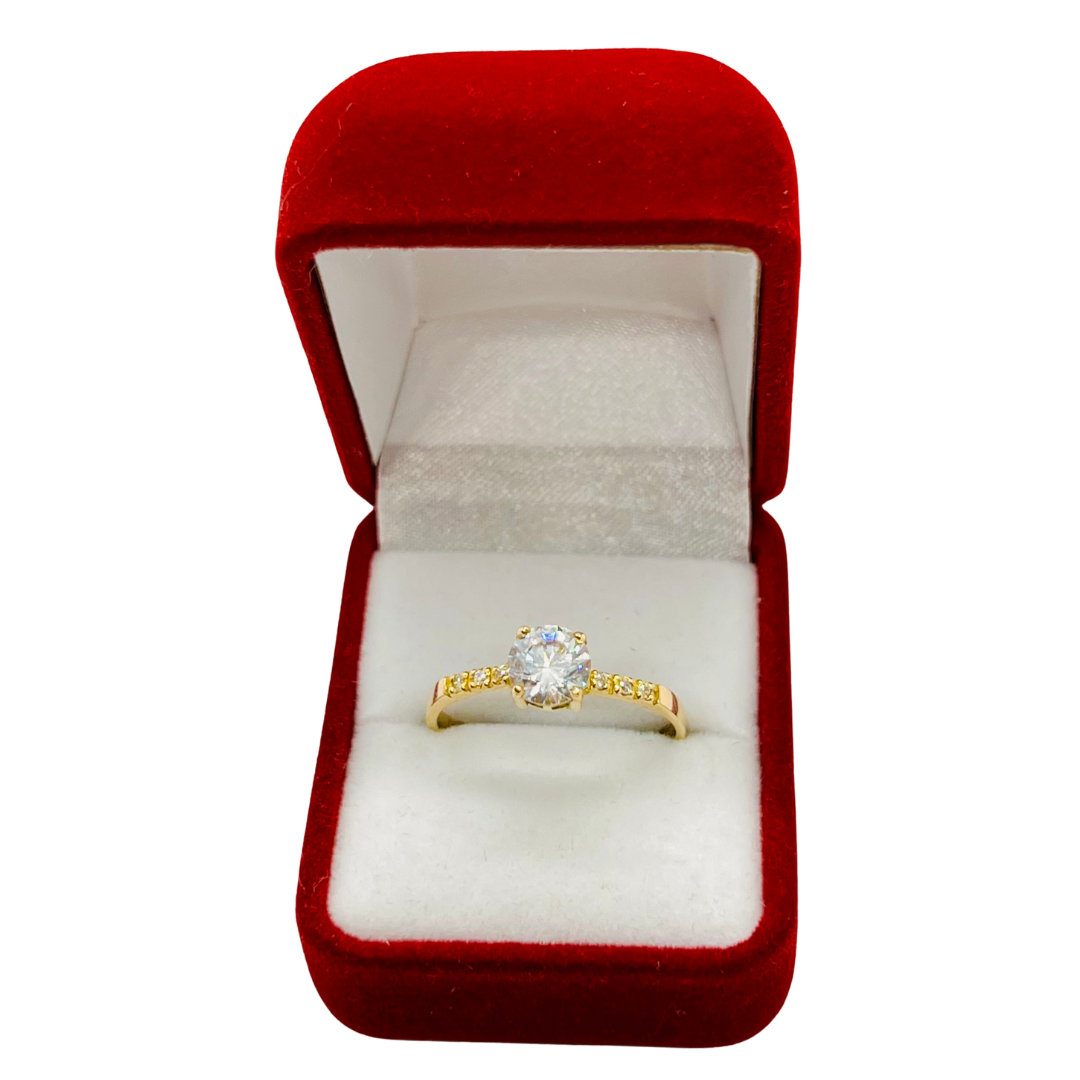 Anillo Solitario Princesa Oro 18k
