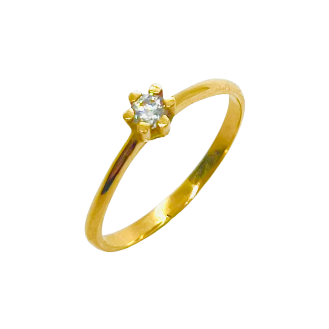 Anillo Solitario  6 grifas tradicional Oro 18k